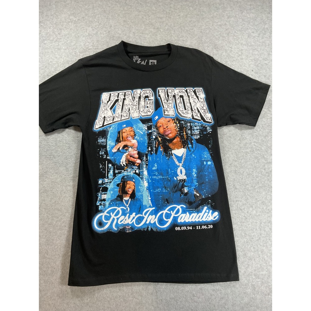 King Von Rest In Paradise Memorial Graphic T-Shirt Black Mens Small 2098